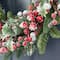 Glitzhome® 24"D Christmas Red Pomegranate Berry & Holy Leaf Wreath
